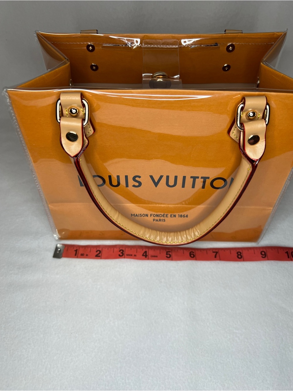 Upcycled Authentic Louis Vuitton shopper bag tote encased in PVC top handles - Picture 8 of 10